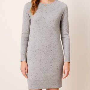 LOFT Sweater Dress Womens Small Gray Twisted Open Back Nylon Long Knitted Casual